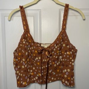 PacSun Bustier Tank Top Brown w/Floral Pattern